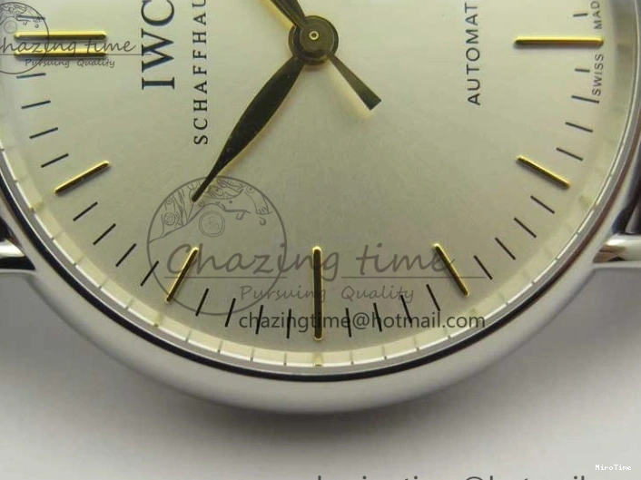 MIROTIME 0122 Portofino Automatic SS TWF 1:1 Best Edition Silver Dial Gold Markers on Brown Leather Strap A Bright 7203